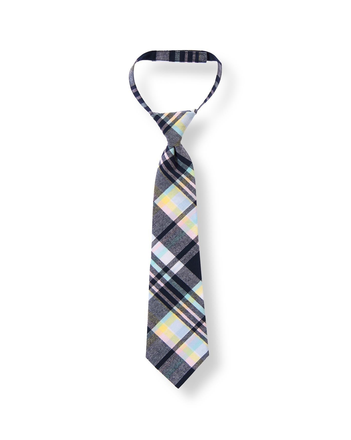 Navy Plaid Plaid Tie at JanieandJack