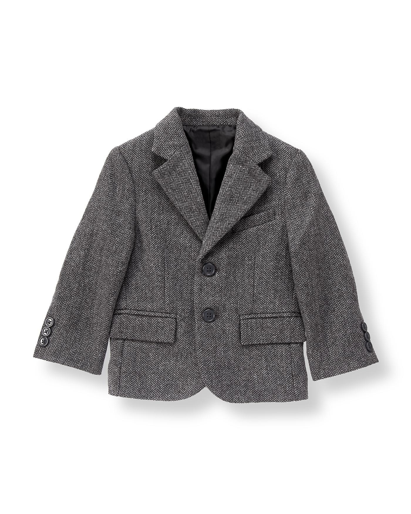 Boy Charcoal Grey Herringbone Herringbone Suit Blazer by Janie and Jack