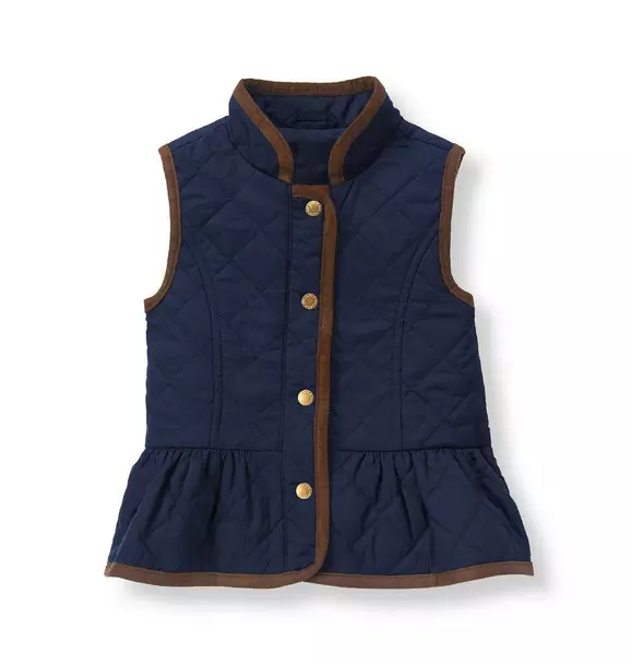 Girl Navy Quilted Vest by Janie and Jack