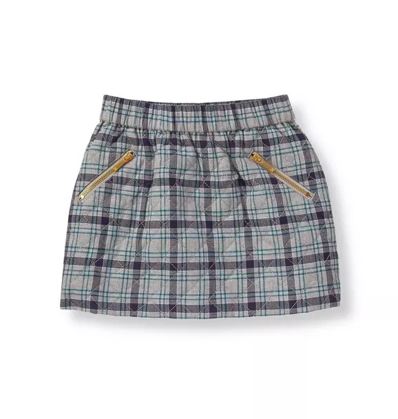 Girl Riding Grey Plaid Plaid Quilted Skirt by Janie and Jack