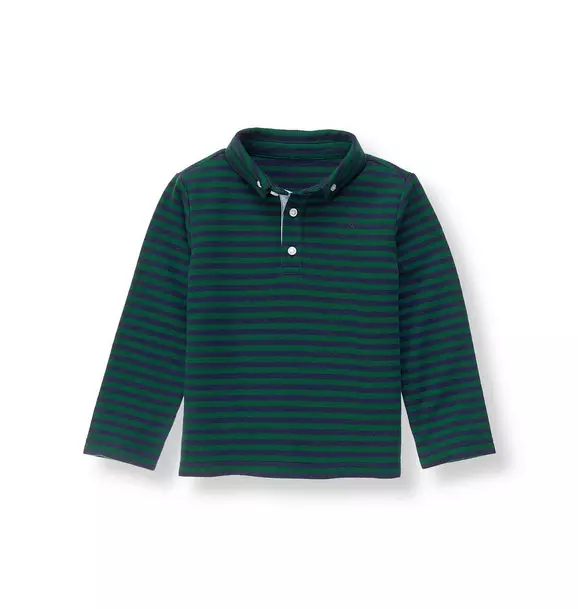 Striped Long Sleeve Pique Polo image number 0