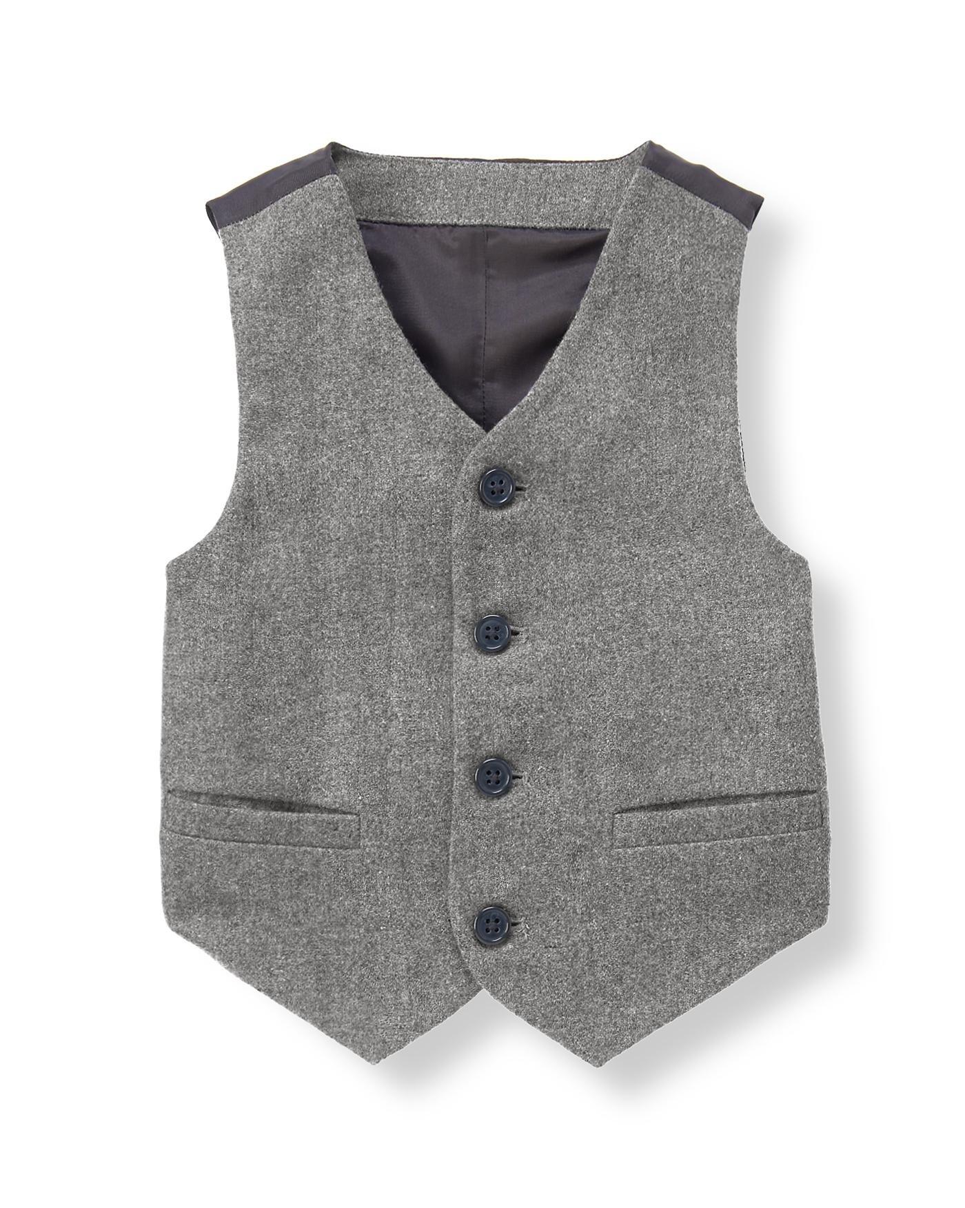 Boy Heather Grey Wool Blend Suit Vest by Janie and Jack