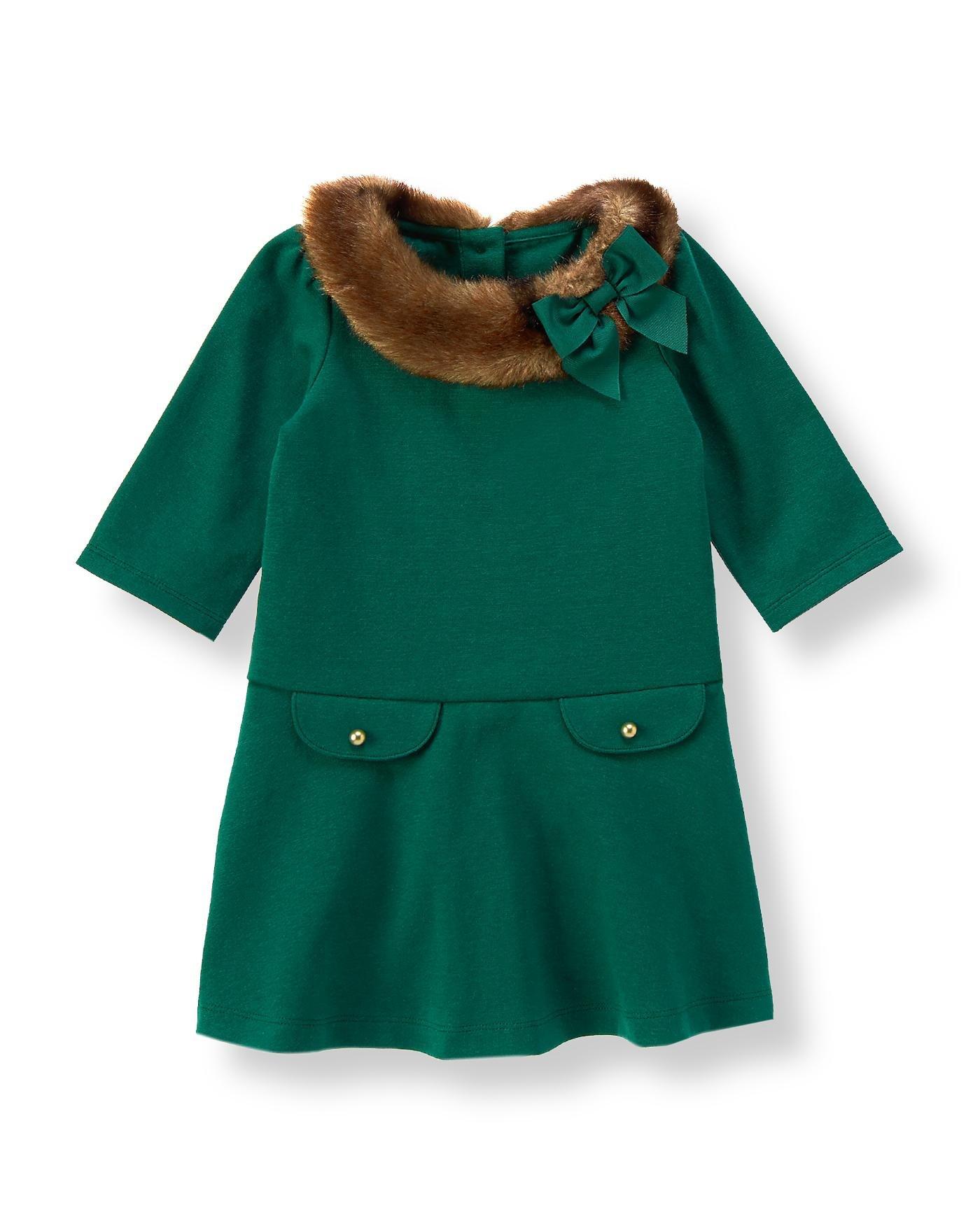 Faux Fur Collar Dress image number 0