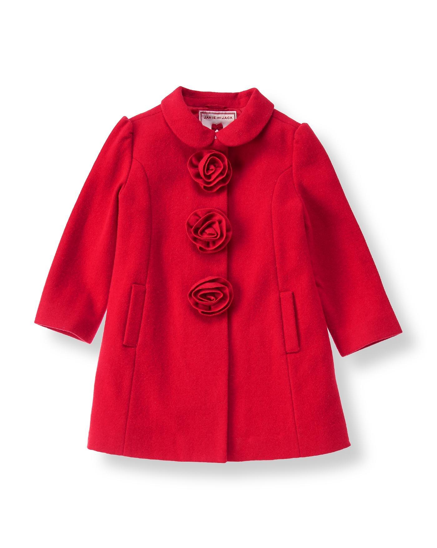 Girl Rose Rosette Coat by Janie and Jack