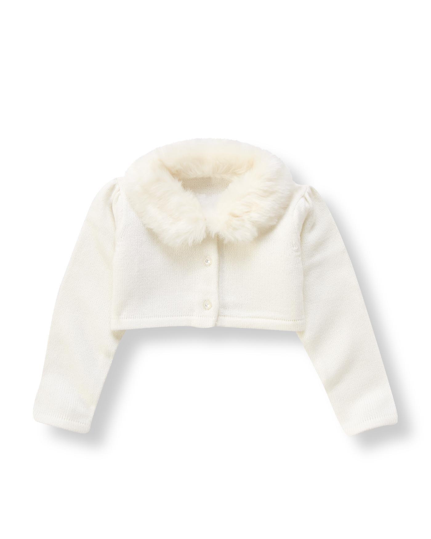 Faux Fur Trim Cropped Cardigan image number 0