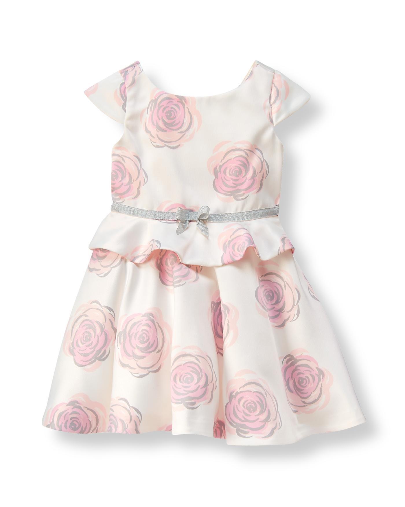 Satin Rose Print Dress image number 0