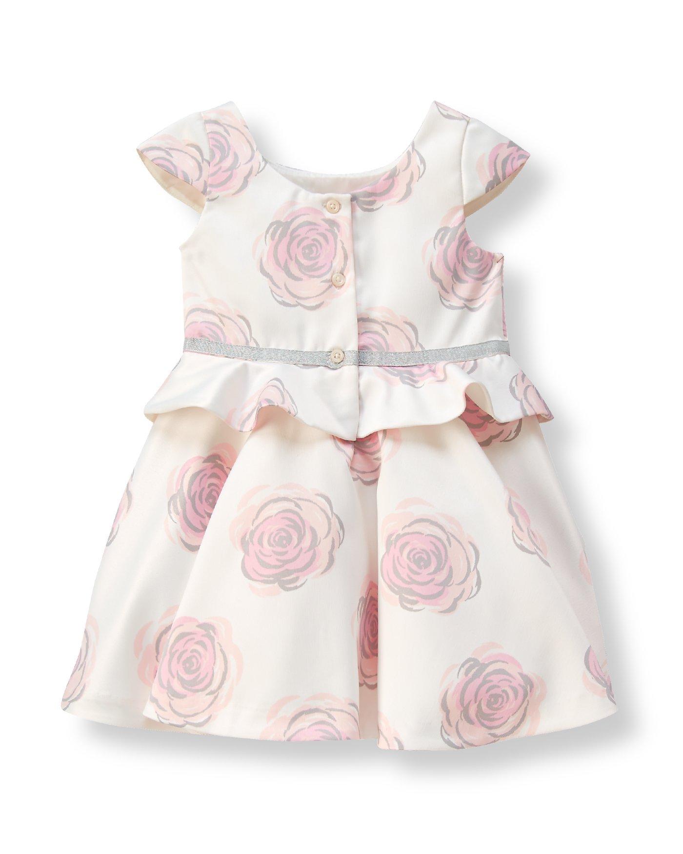 Satin Rose Print Dress image number 1