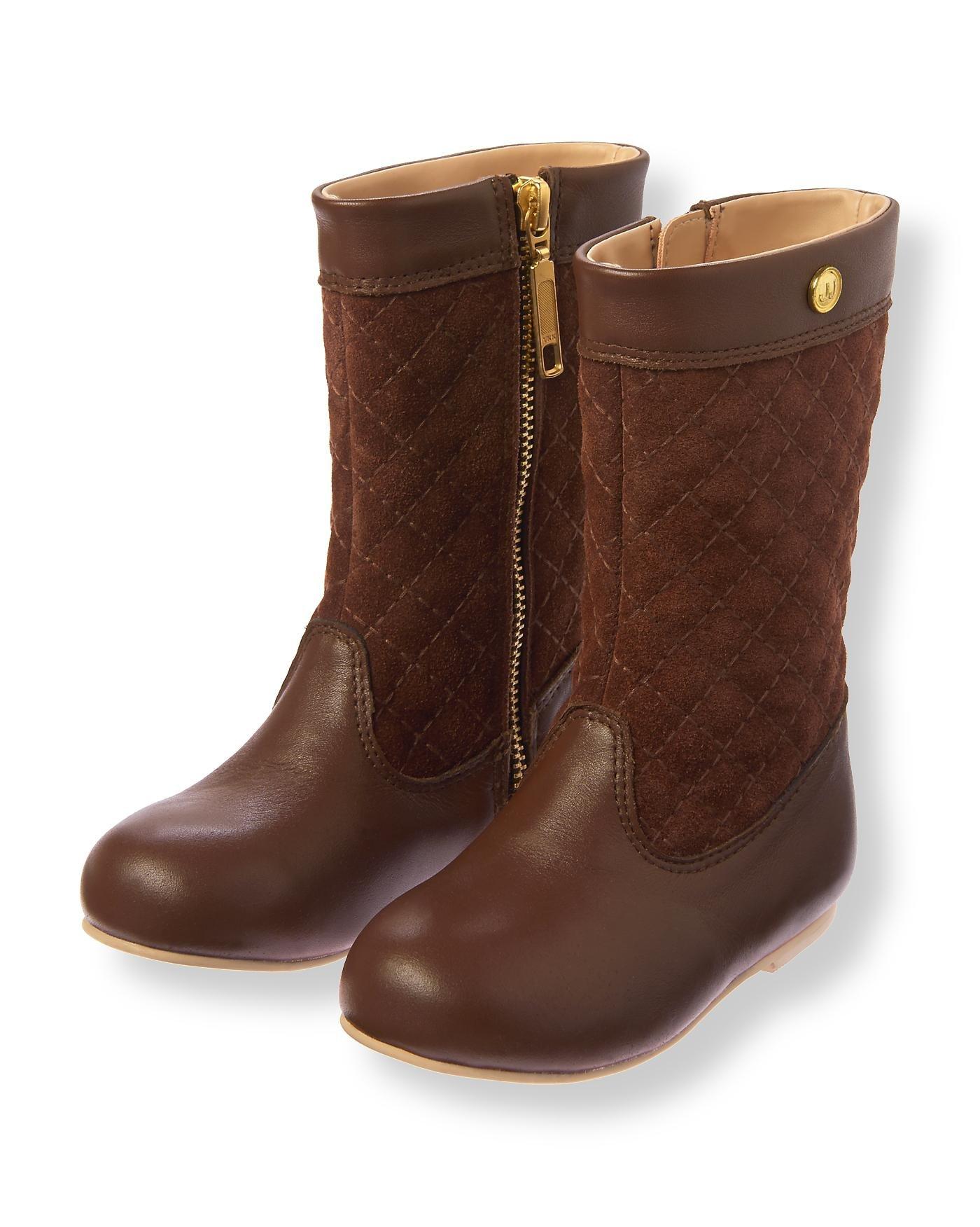 Girl Harvest Brown Quilted Riding Boot by Janie and Jack