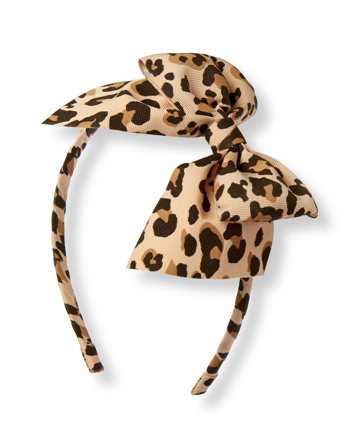 Leopard Bow Headband image number 0