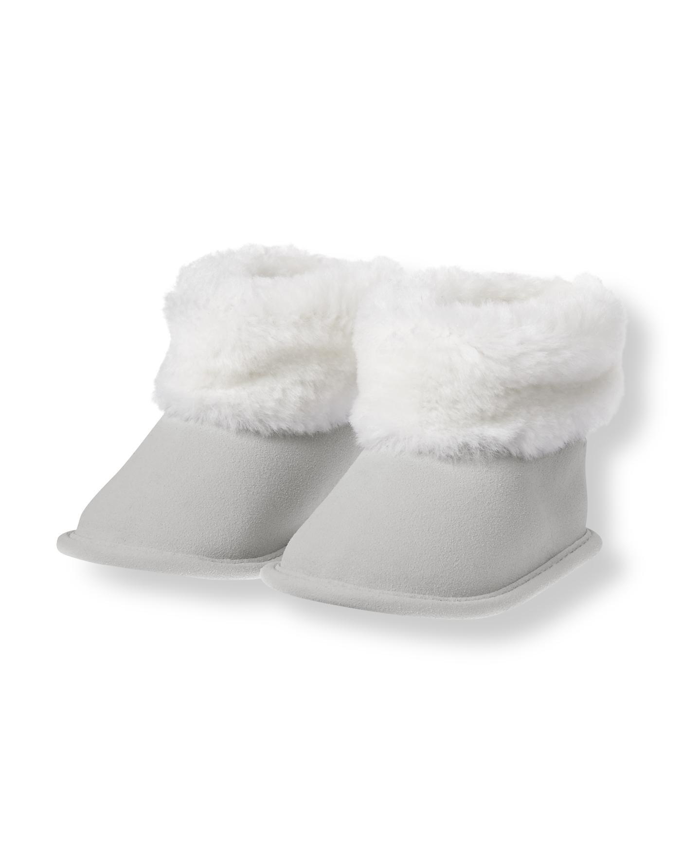 Faux Fur Trimmed Crib Bootie image number 0