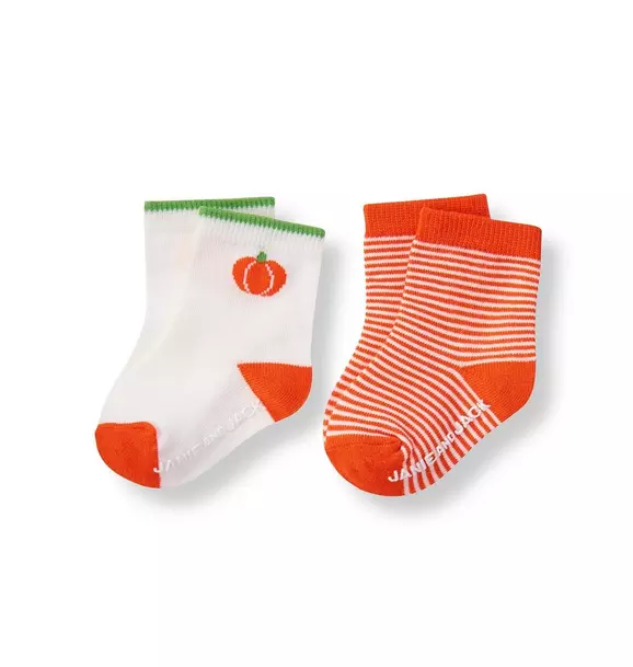 Striped Pumpkin Sock Two-Pack image number 0