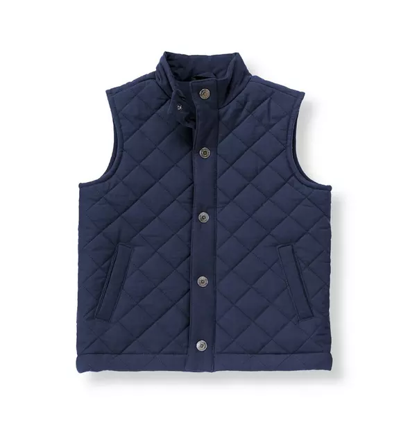 Boy Navy Quilted Vest by Janie and Jack