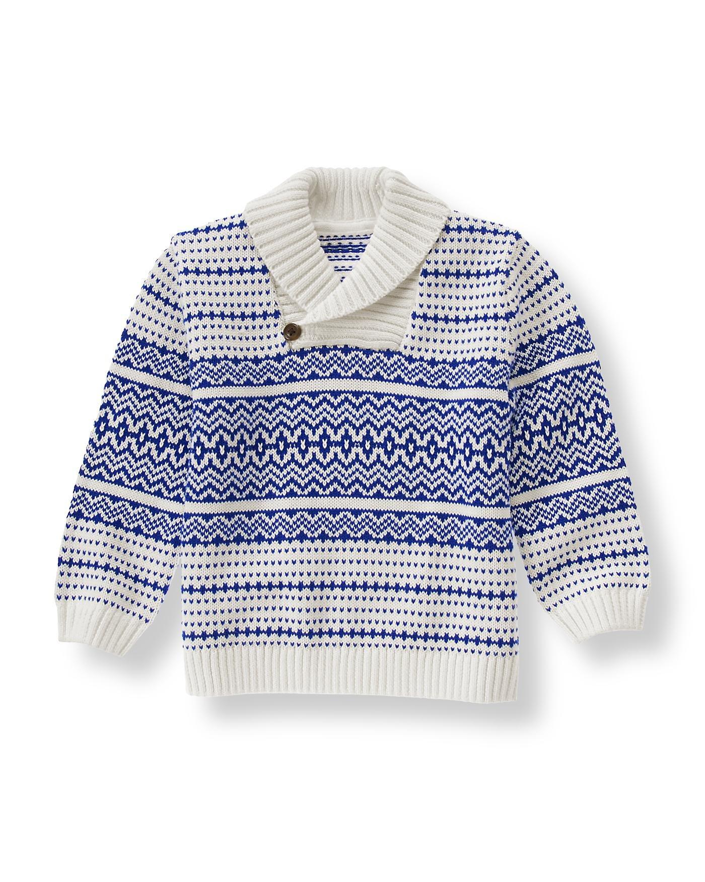 Boy Nordic Blue Pattern Nordic Sweater by Janie and Jack