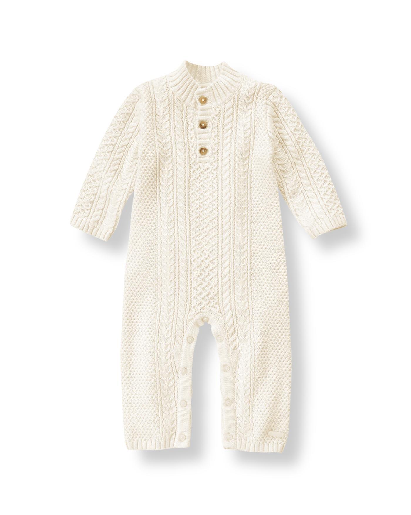 Newborn Ivory Cable Knit One-Piece by Janie and Jack