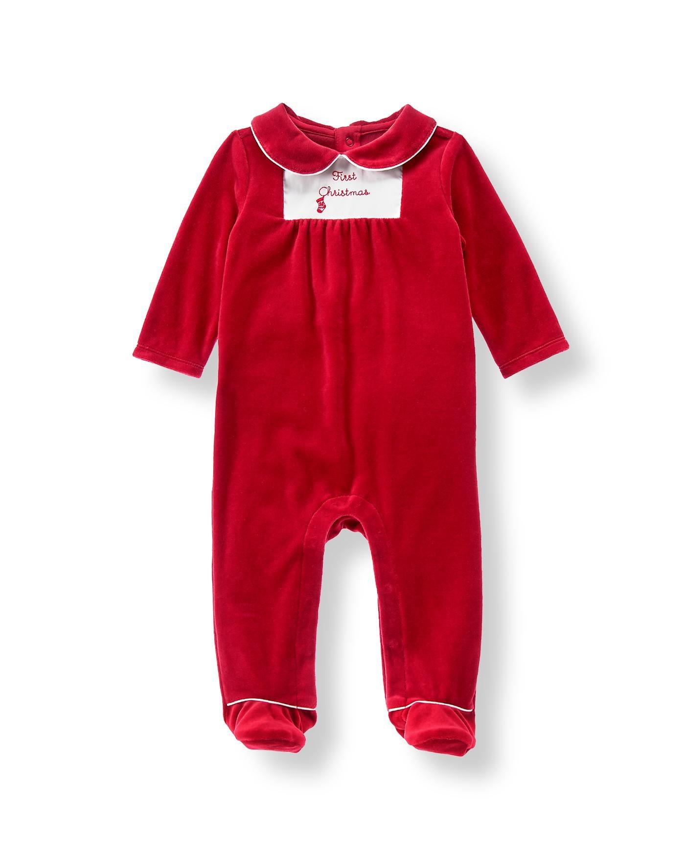 First Christmas Velour One-Piece