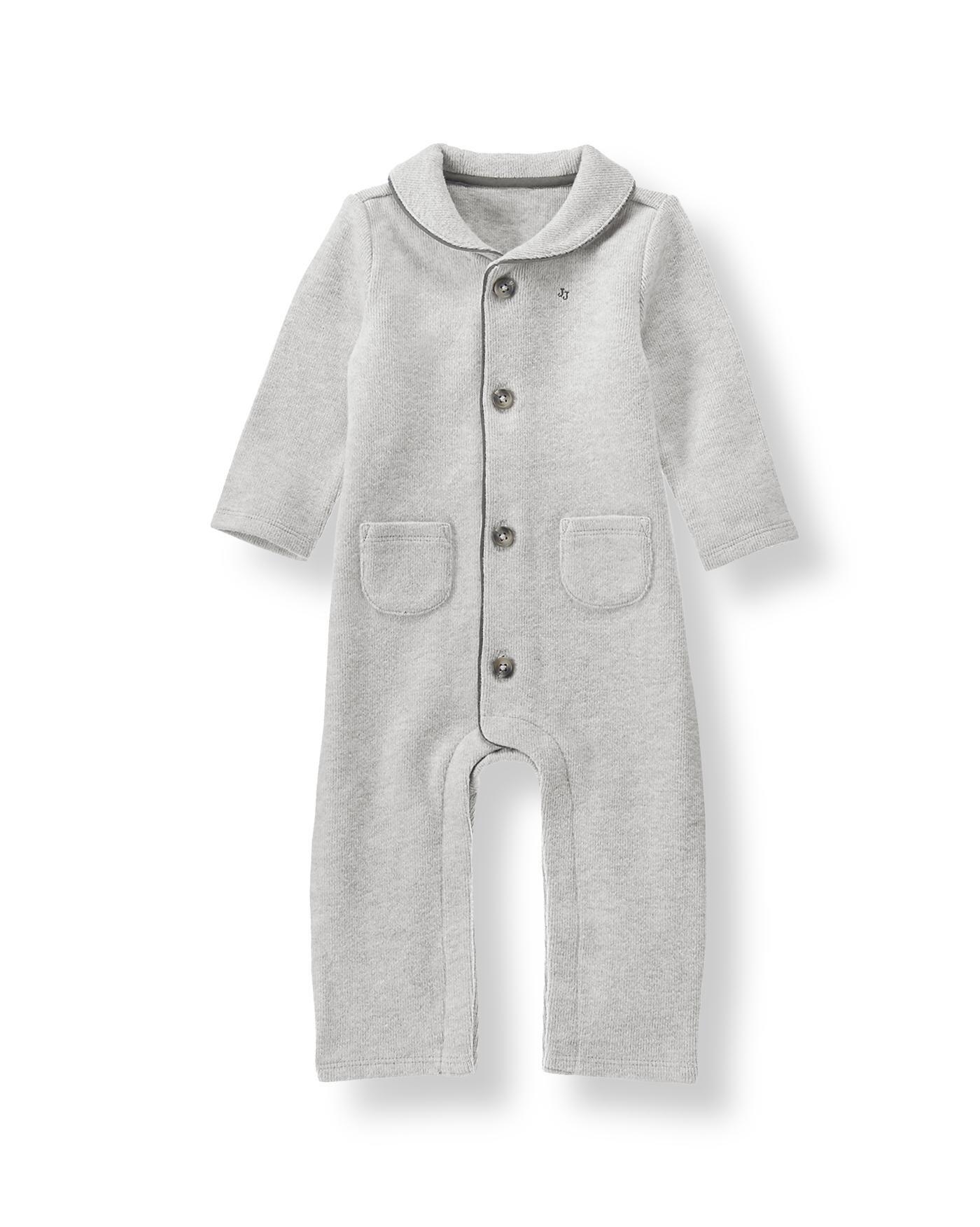 Newborn Heather Grey Shawl Collar One-Piece by Janie and Jack