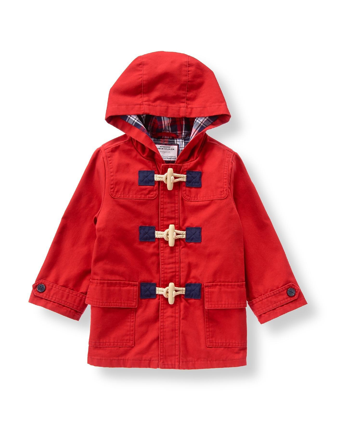 Boy Sailor Red Hooded Toggle Coat by Janie and Jack