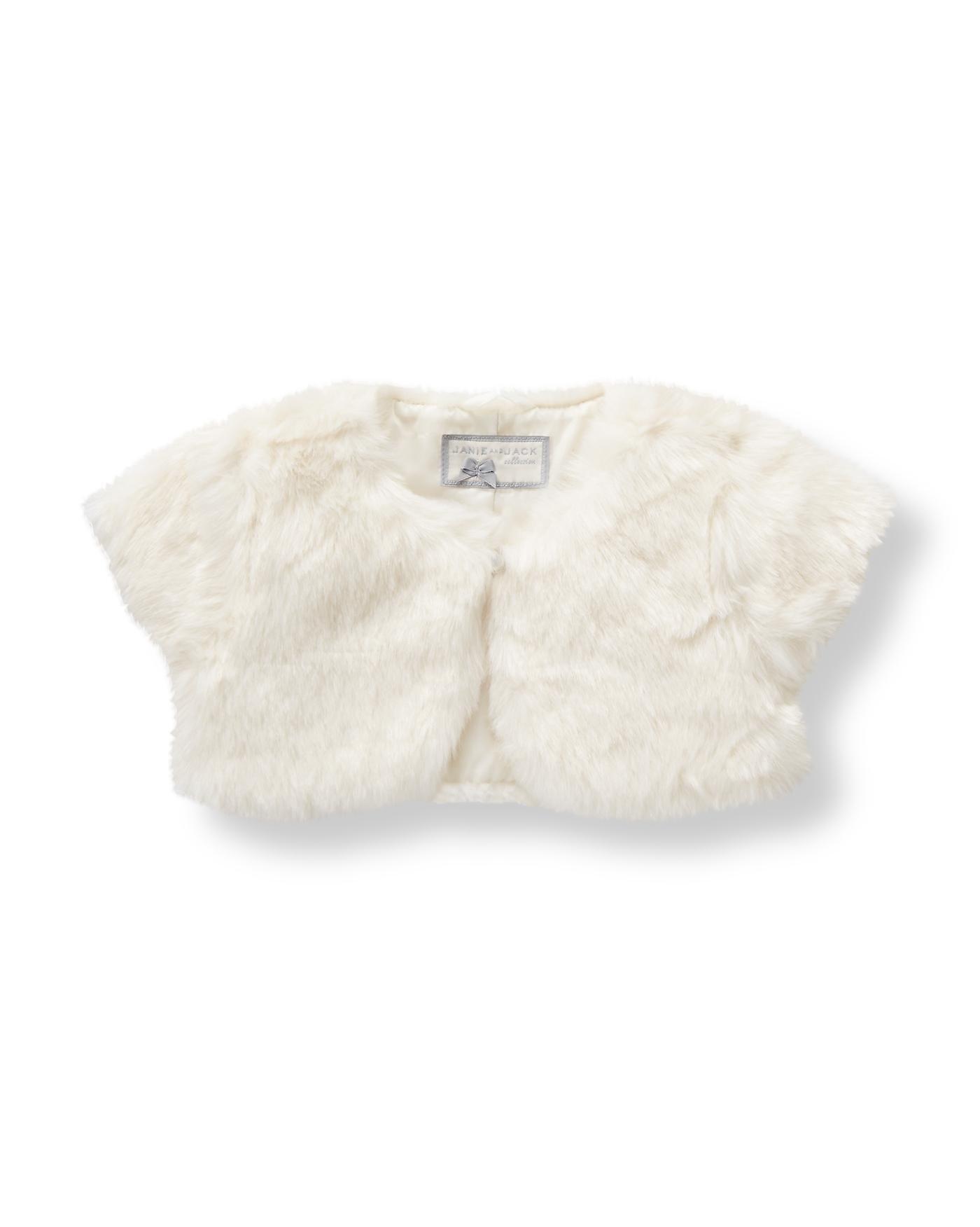 Girl Ivory Faux Fur Shrug by Janie and Jack