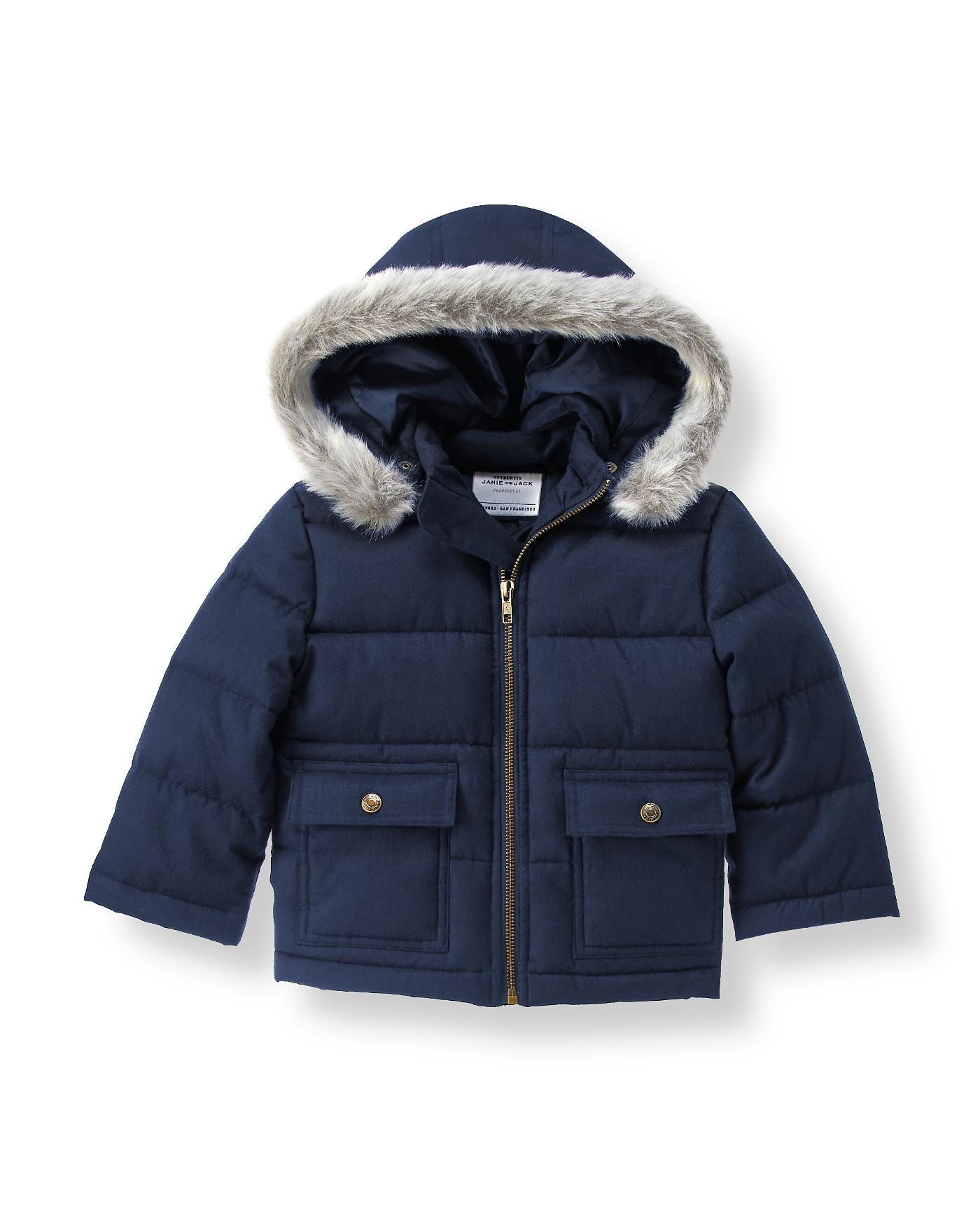 Herringbone Puffer Coat image number 0