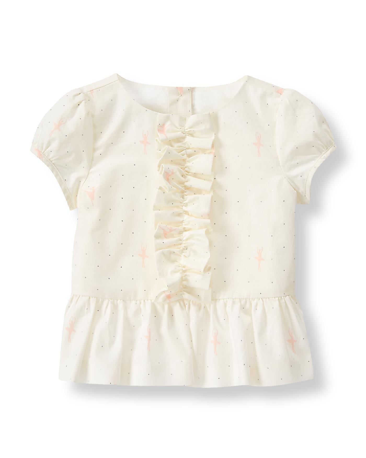 Girl White Pattern Ballerina Dot Top by Janie and Jack