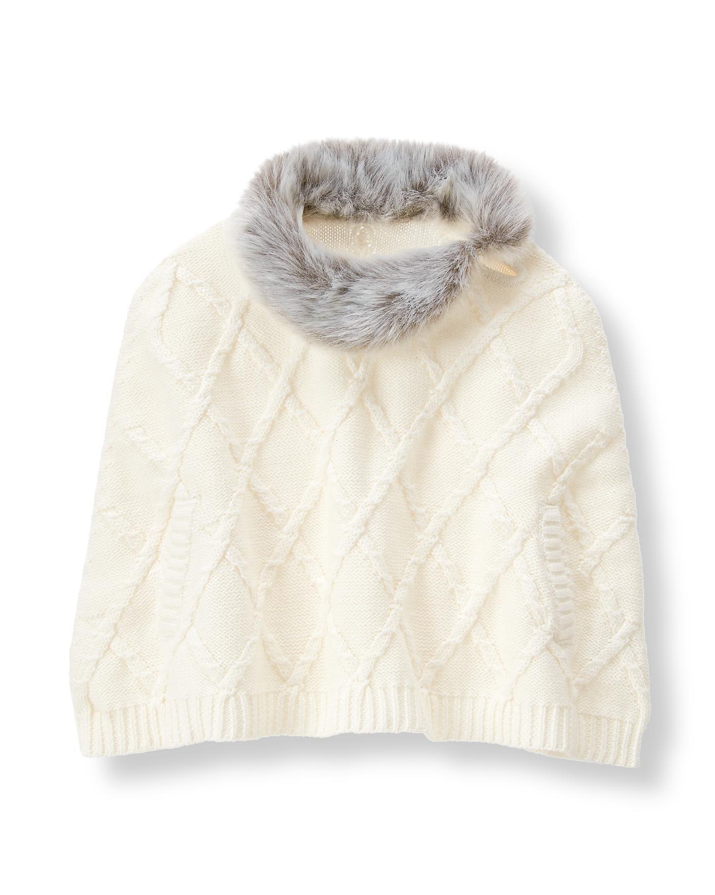 Faux Fur Collar Sweater Cape image number 0