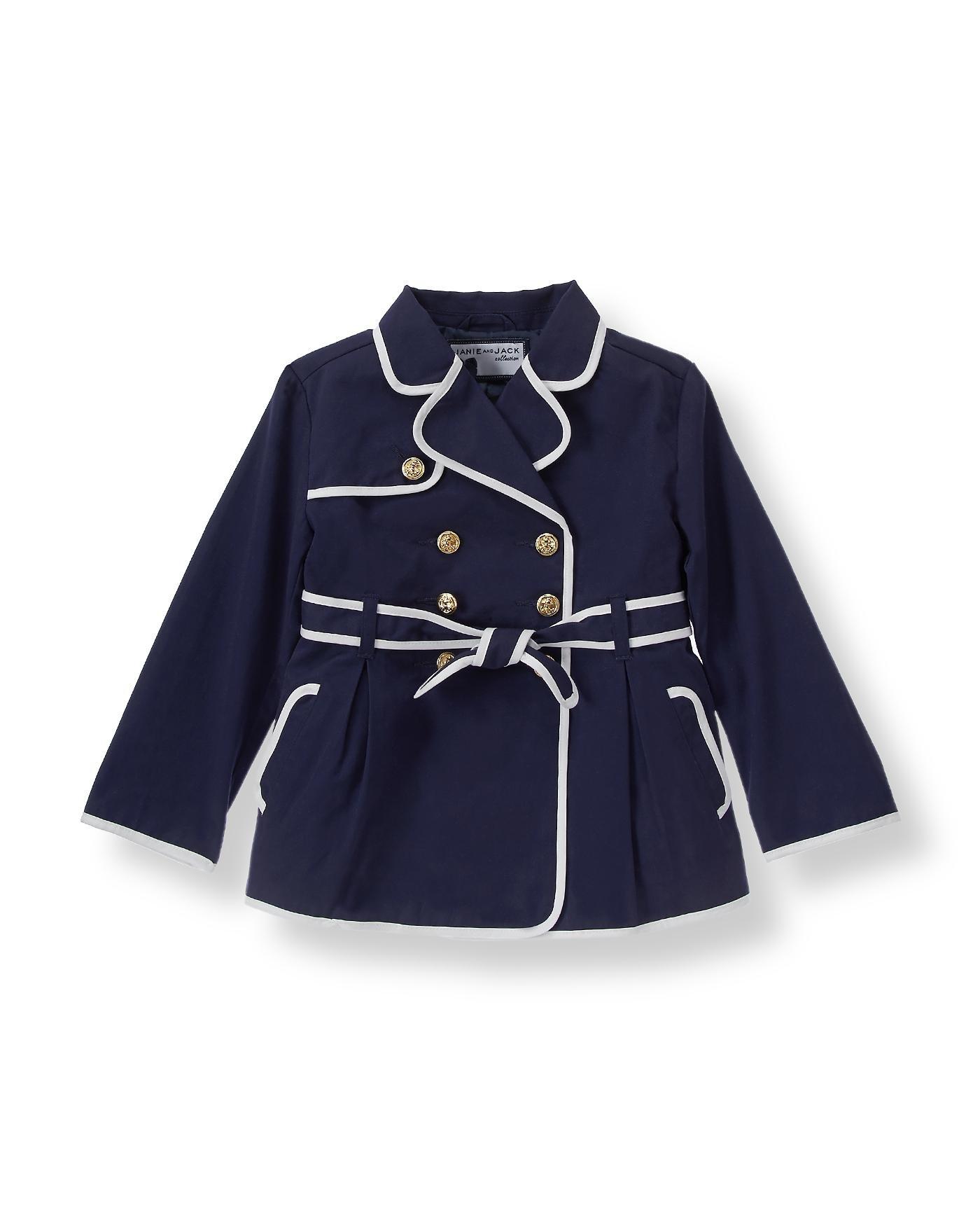 girls navy trench coat