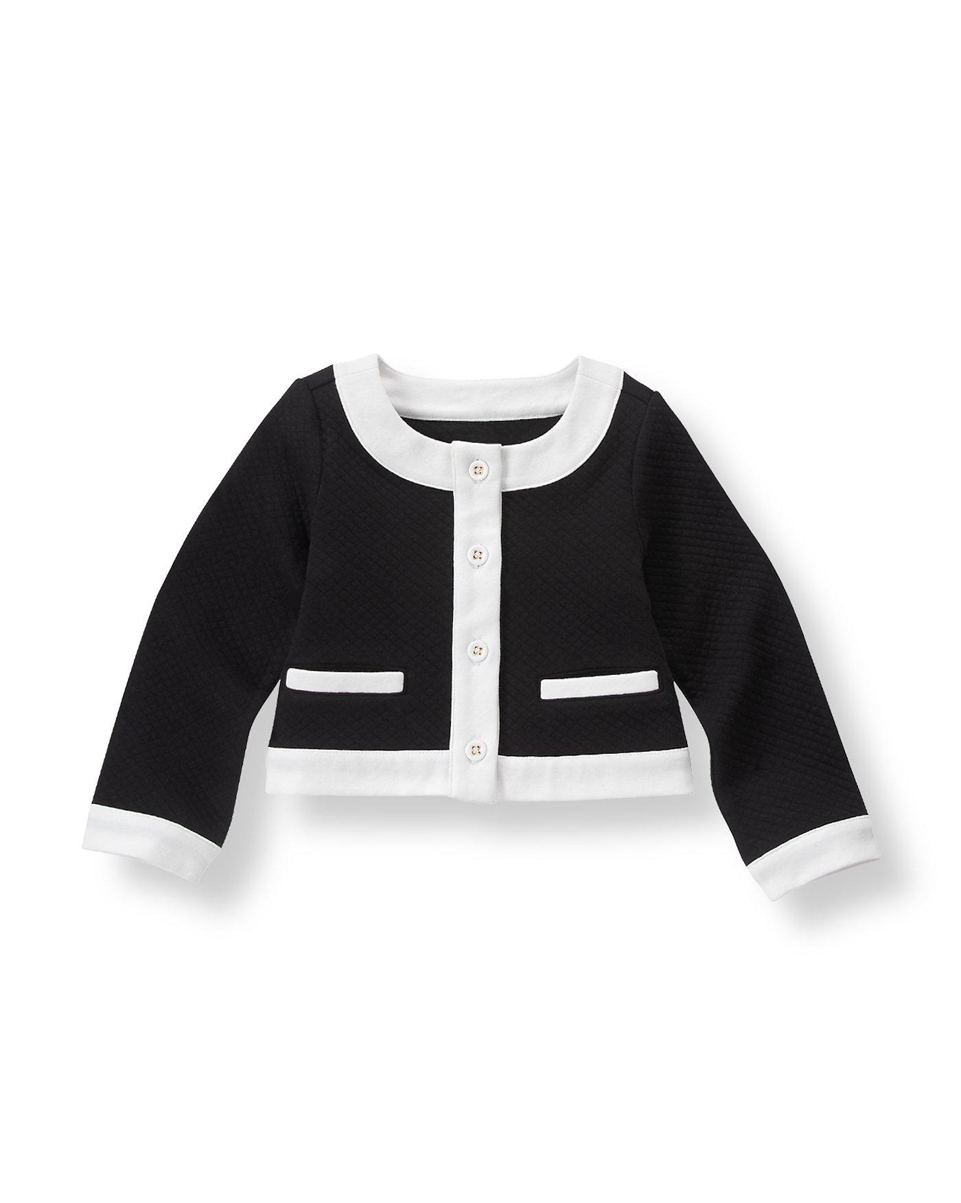 Girl Black Colorblock Quilted Jacket by Janie and Jack
