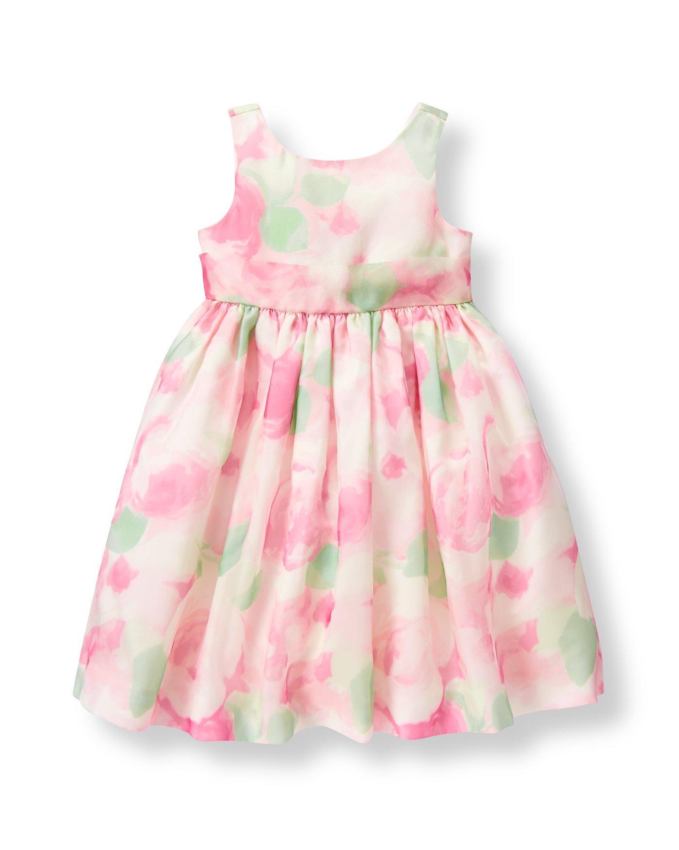 Girls Janie and Jack Special Occasion Pink 2024 Rosette Dress NWT silk floral size 4