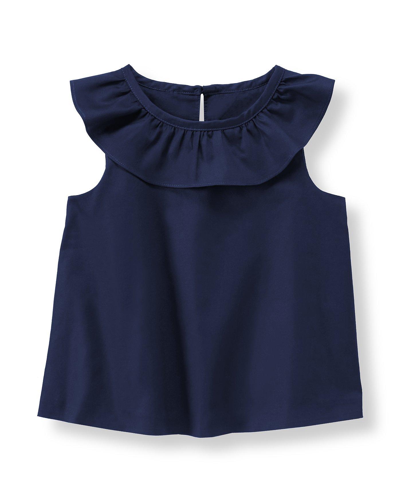 Girl Navy Ruffle Top by Janie and Jack
