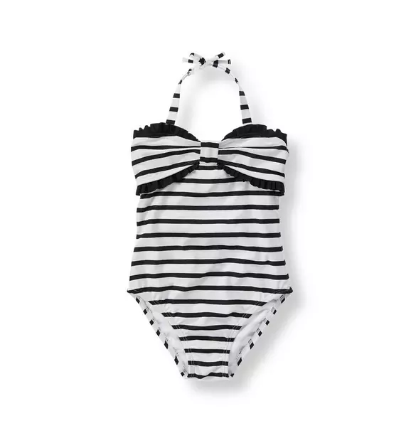 Striped Bow Swimsuit