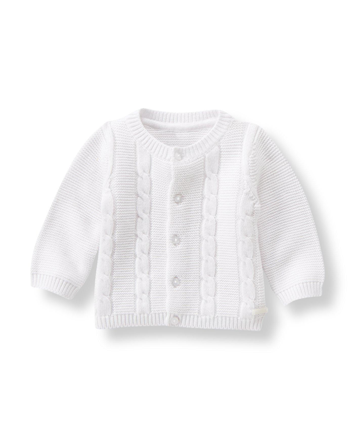 Sale White Cable Knit Cardigan by Janie and Jack