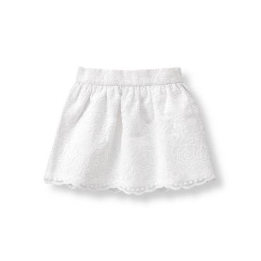 White Embroidered Rose Skirt at JanieandJack