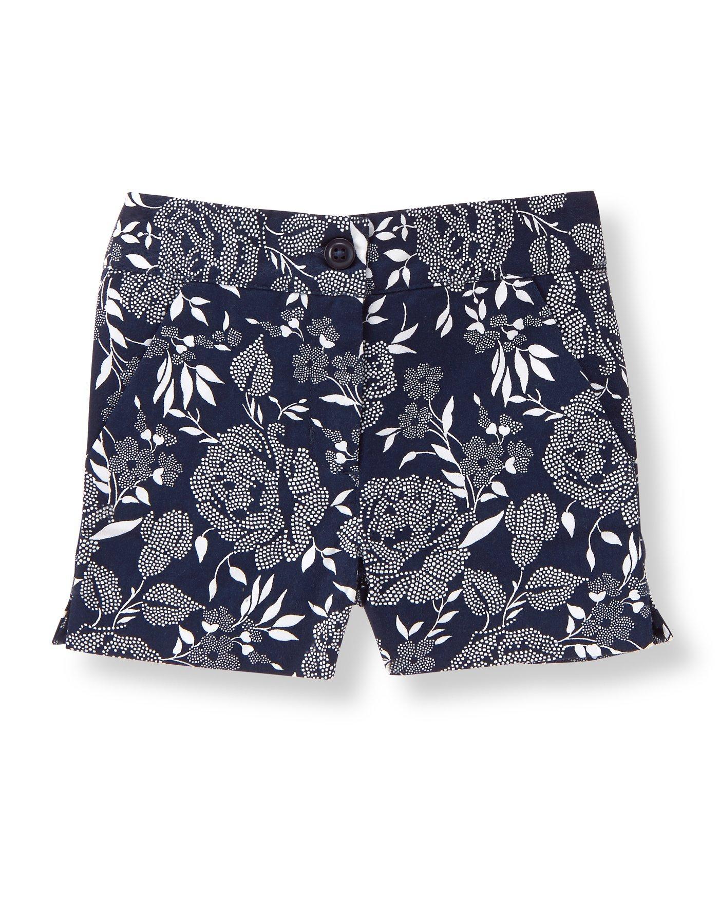 Girl Navy Floral Sateen Short by Janie and Jack