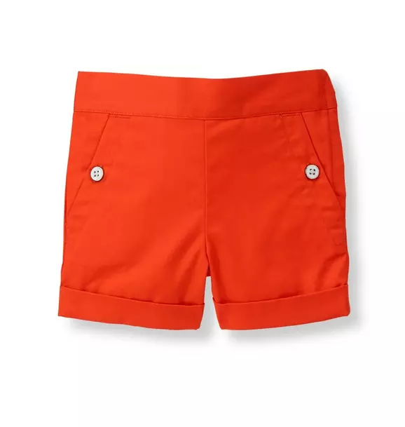 Girl Persimmon Cuffed Twill Short by Janie and Jack