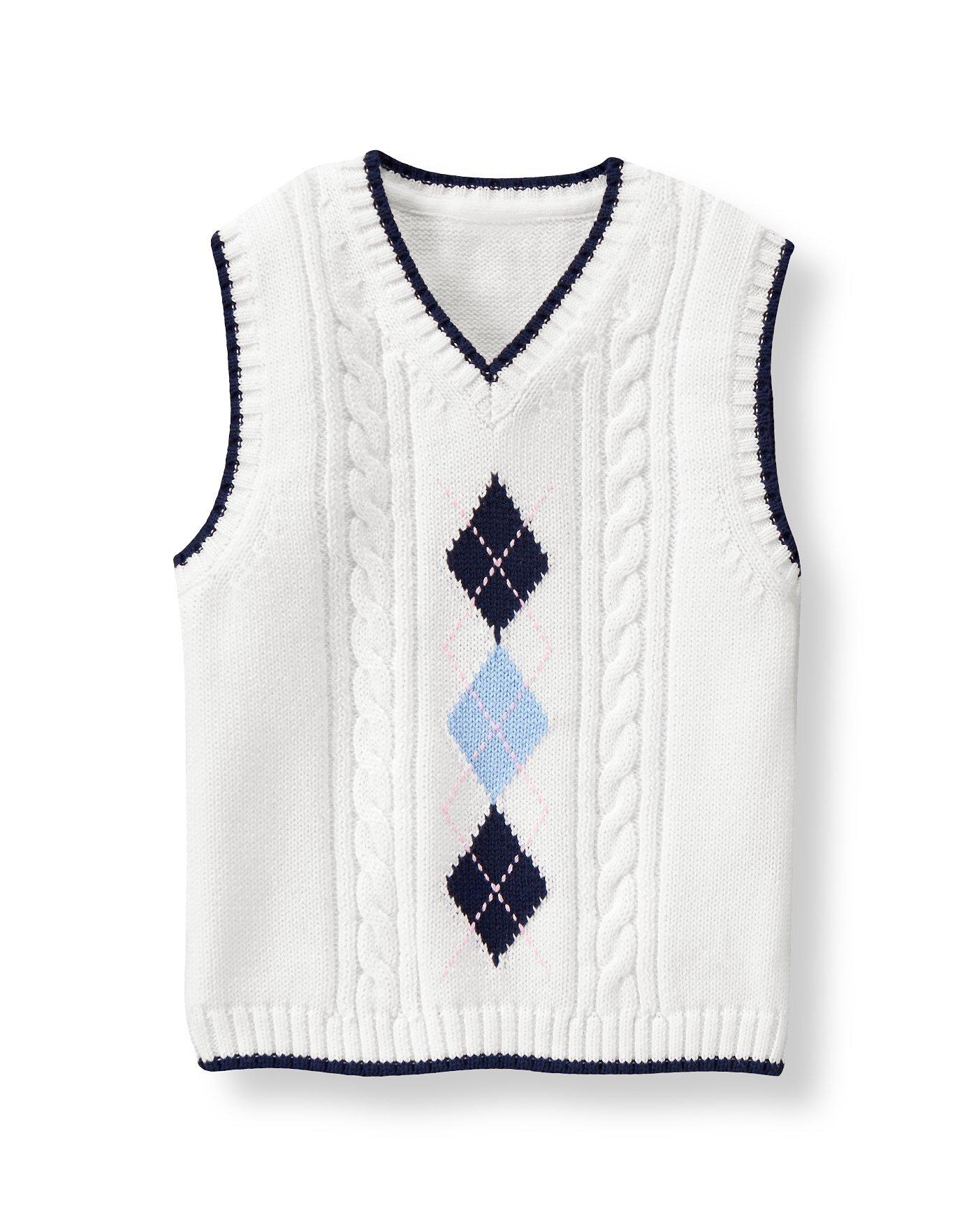 Boy White Argyle Sweater Vest by Janie and Jack