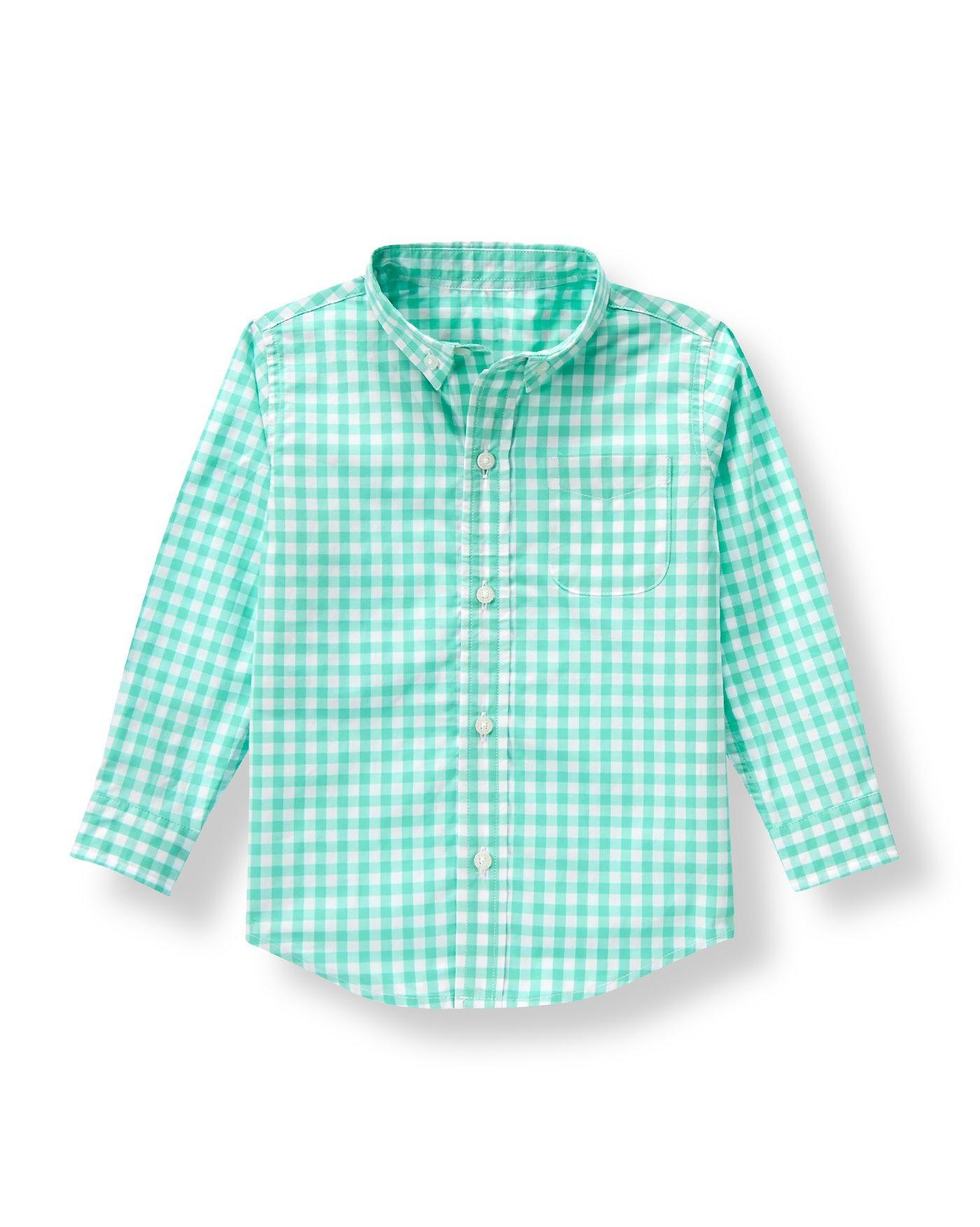 Boy Spearmint Gingham Gingham Shirt By Janie And Jack