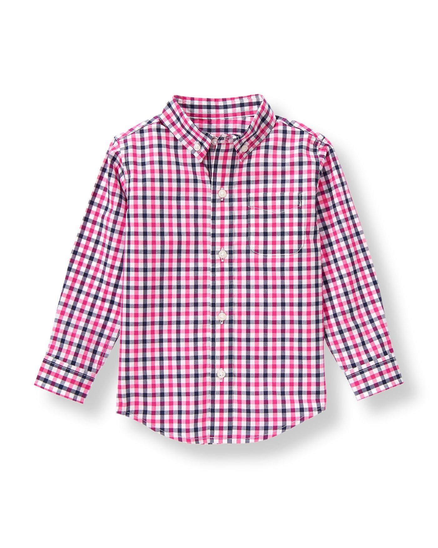 gingham pink top