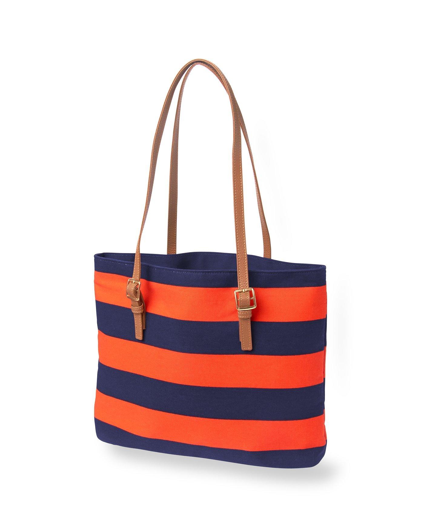 Persimmon Stripe Striped Canvas Tote at JanieandJack