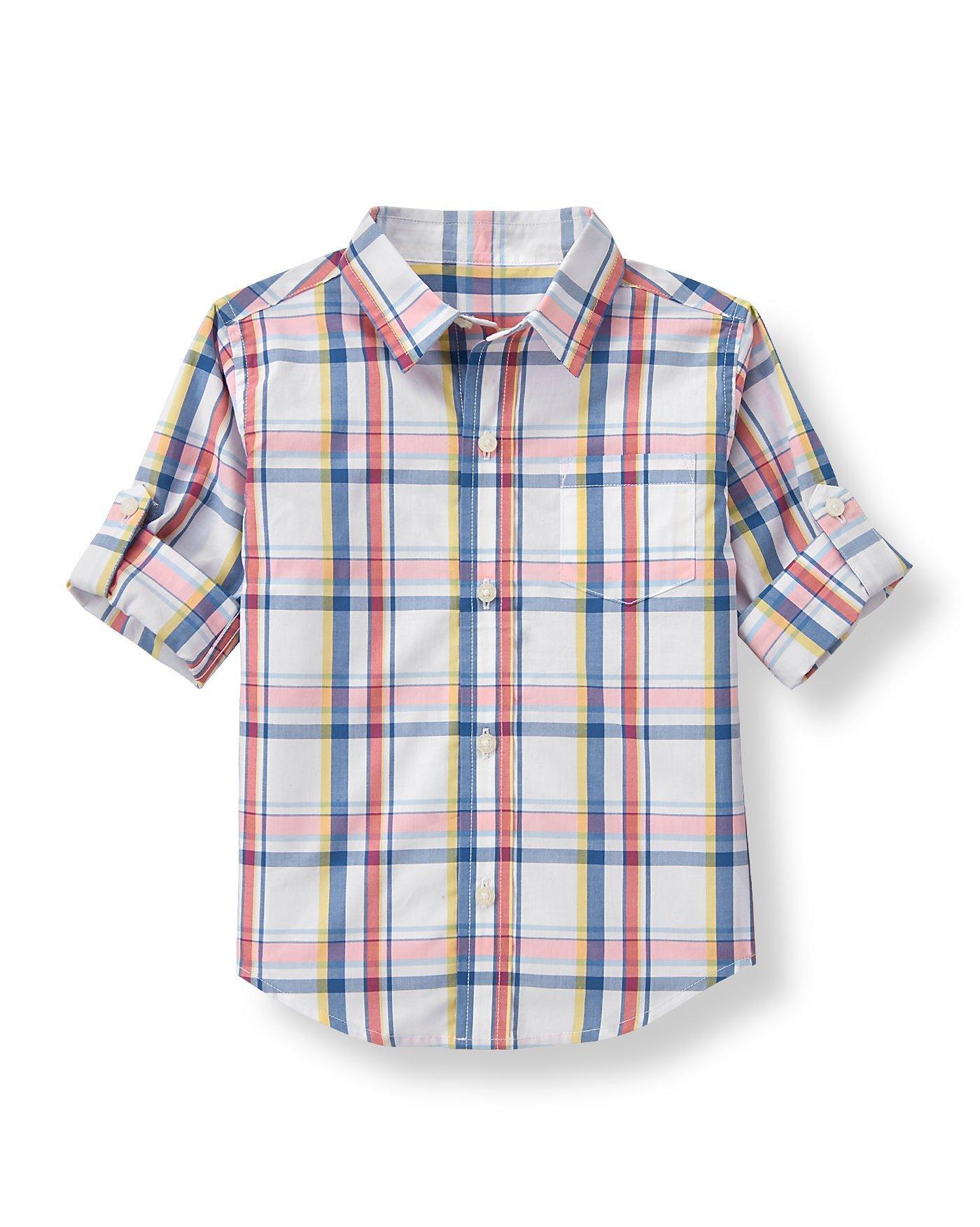 Roll-Cuff Plaid Shirt image number 0