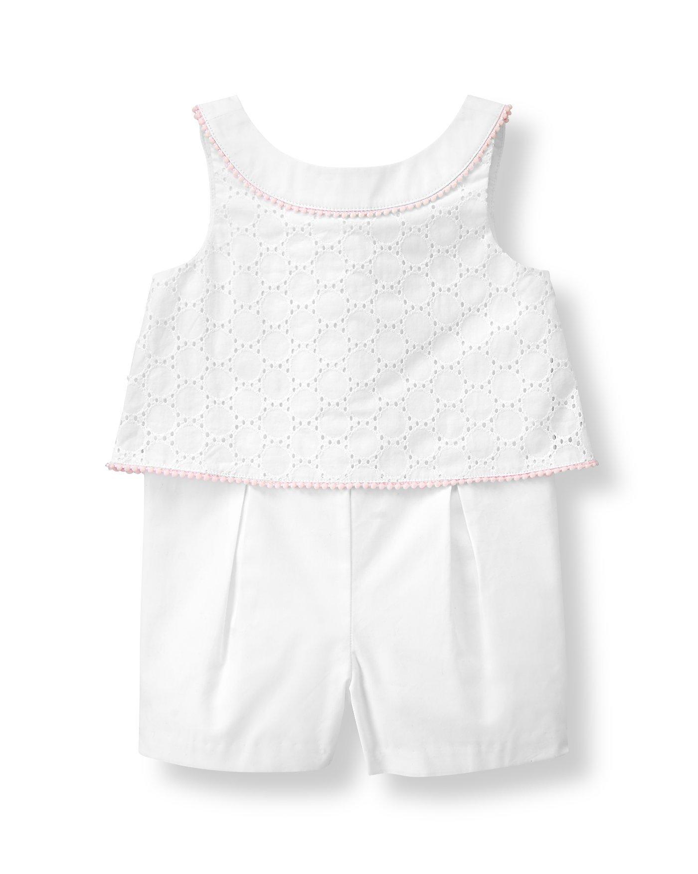 Girl White Eyelet Romper By Janie And Jack