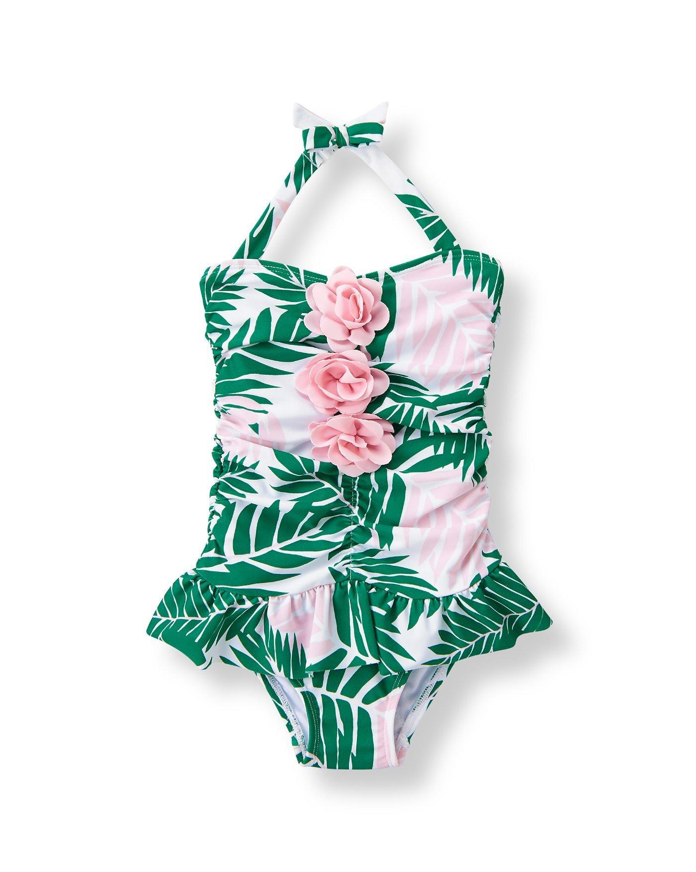 palm print bathing suit