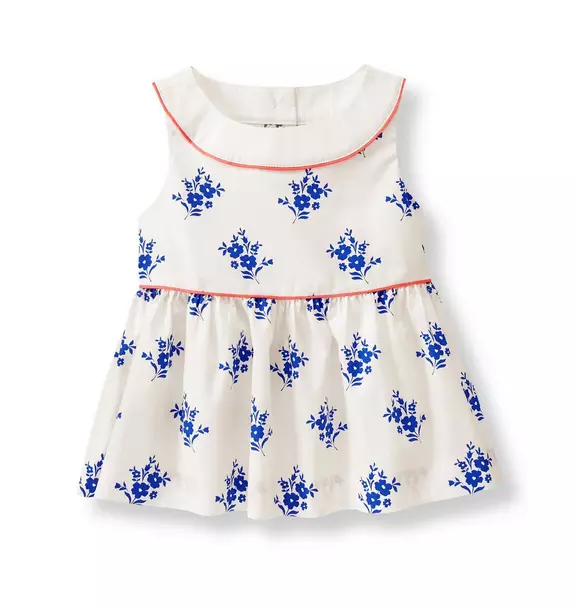 Girl Royal Blue Floral Floral Peplum Top by Janie and Jack