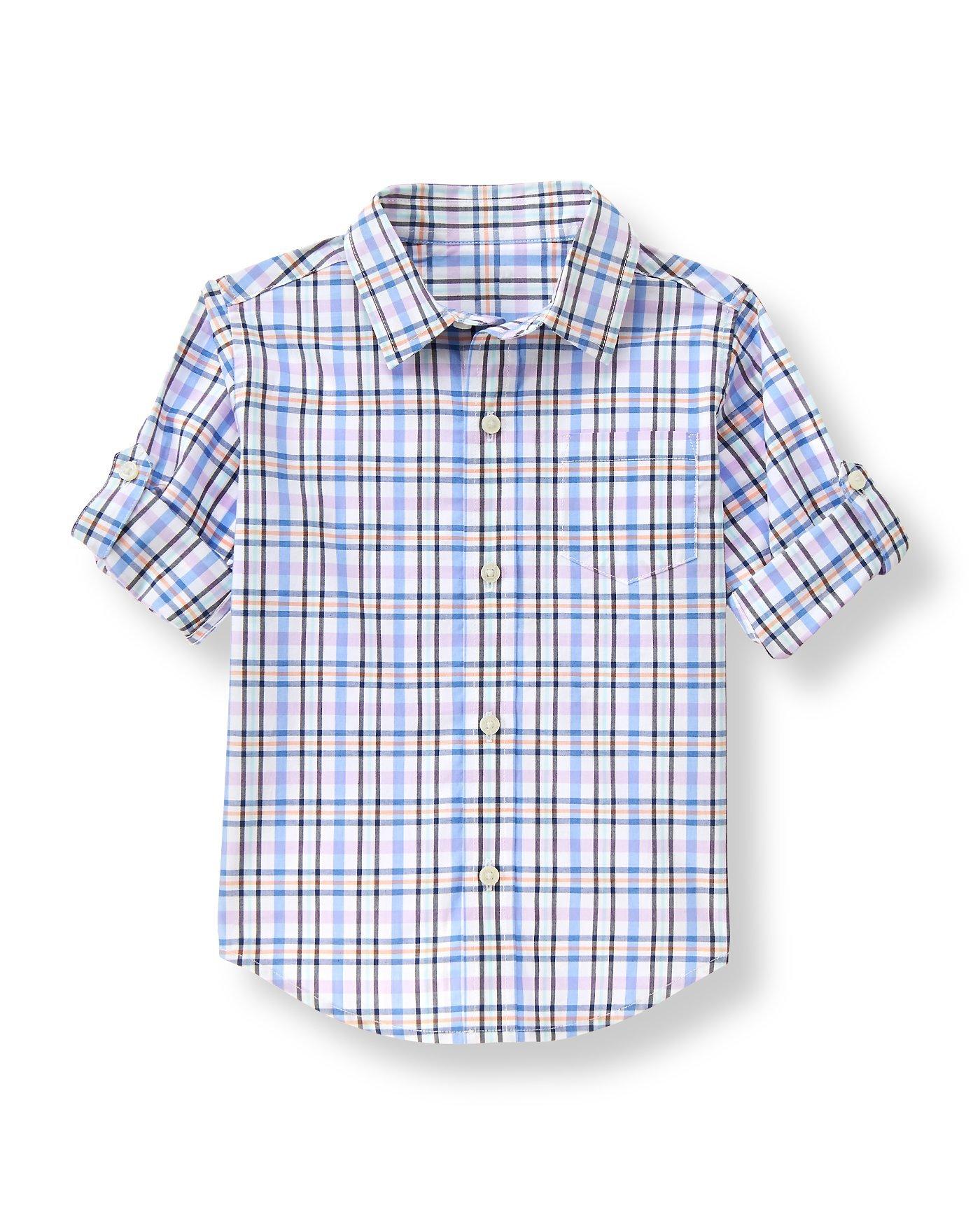 Roll-Cuff Plaid Shirt image number 0
