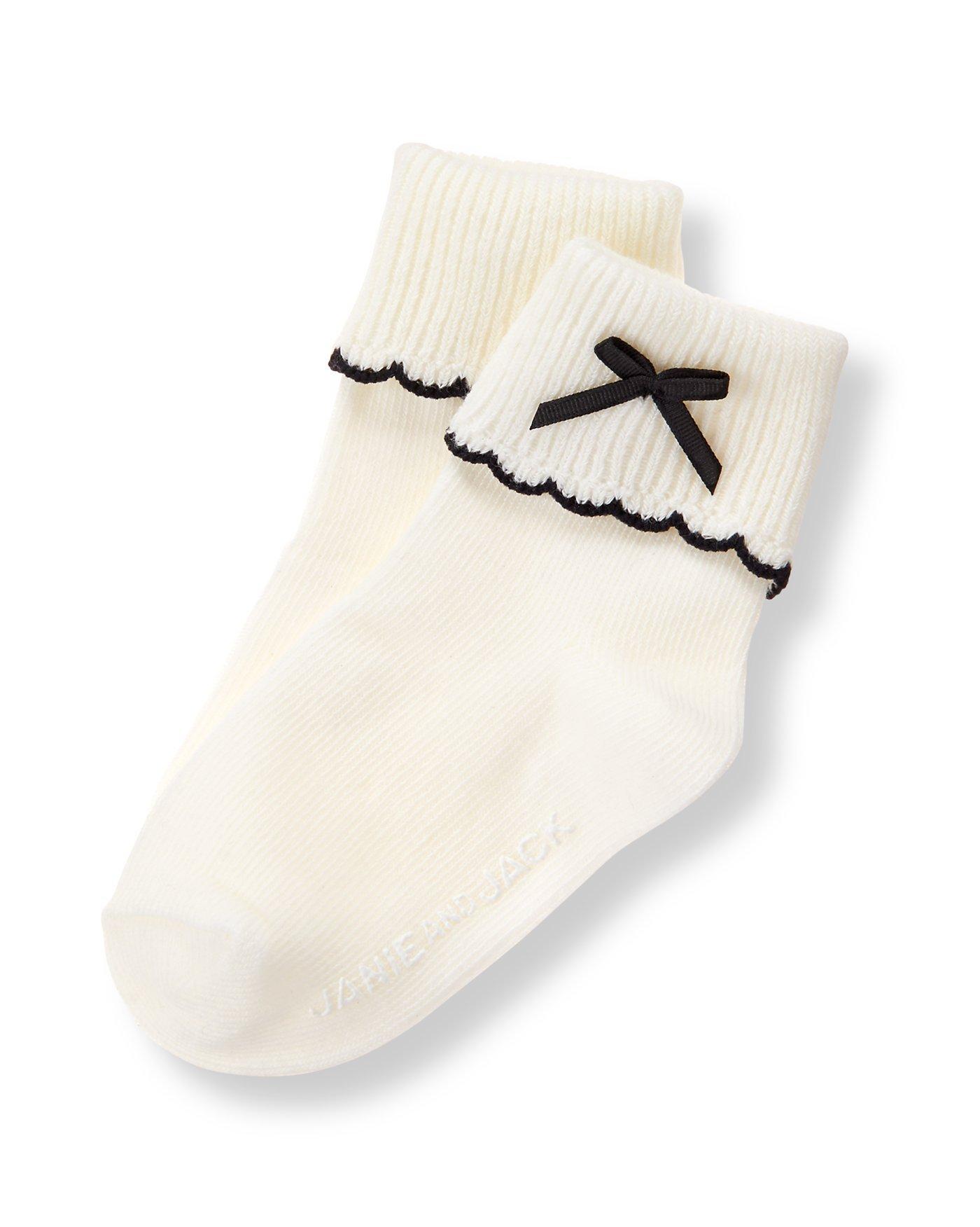 Accessories White Bow Sock by Janie and Jack