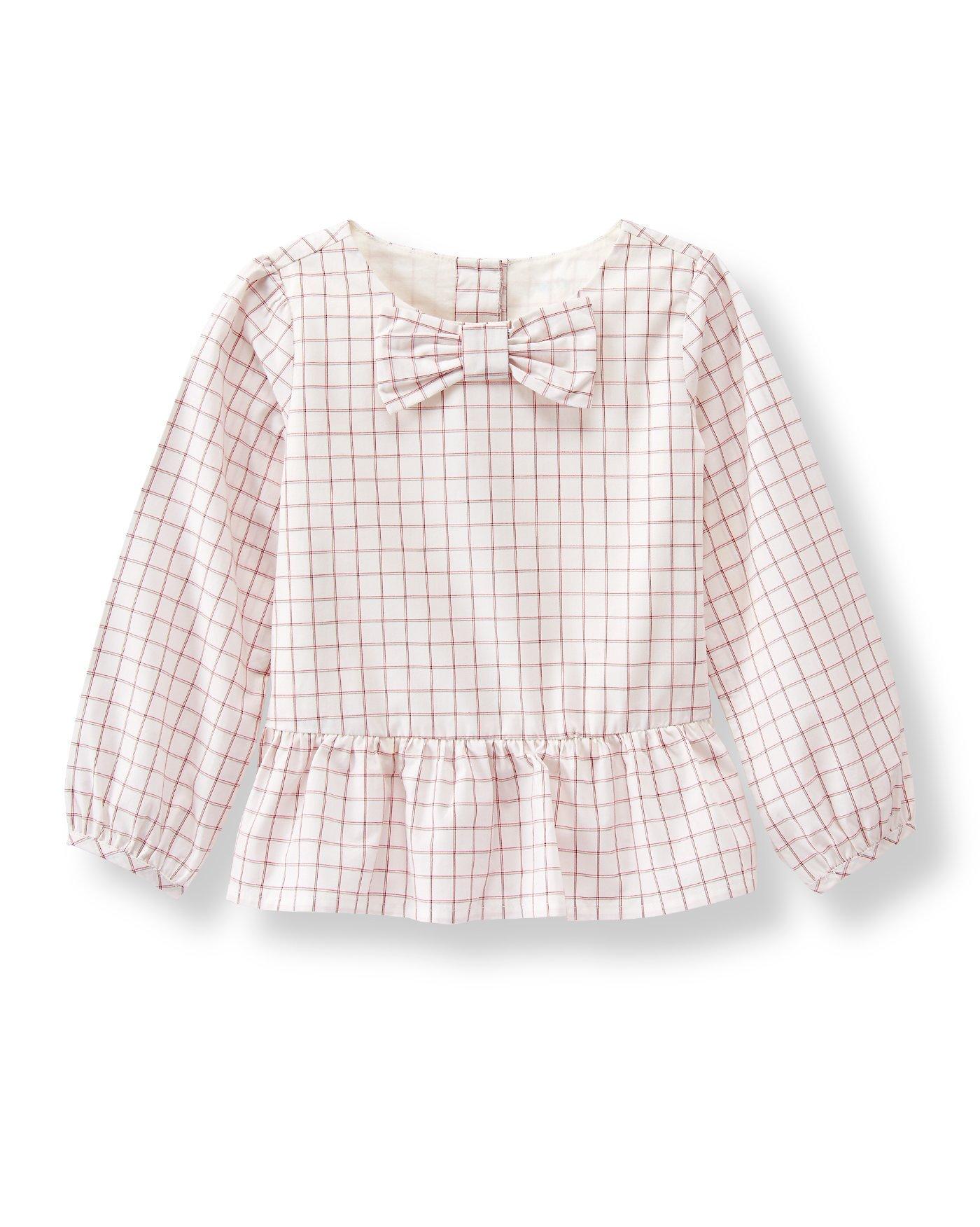Windowpane Peplum Top image number 0