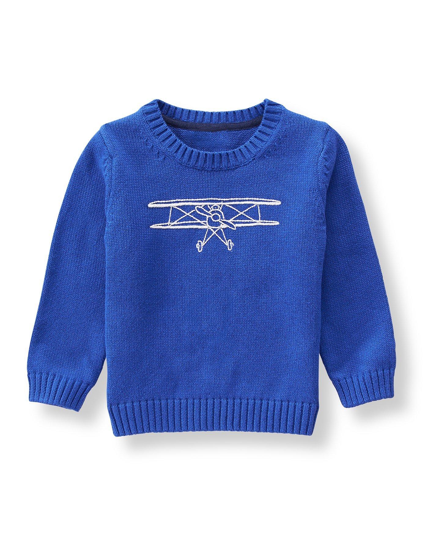 Boy True Blue Plane Sweater by Janie and Jack