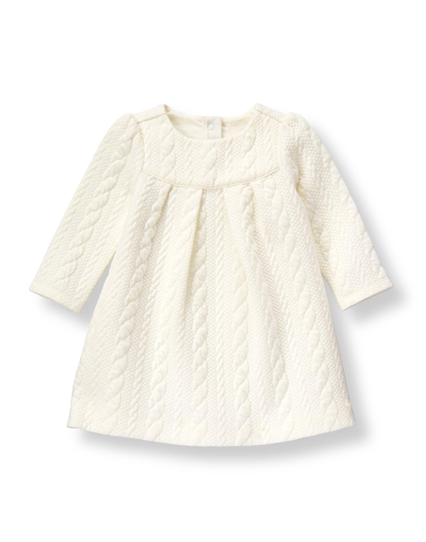 Ivory Quilted Jacquard Dress at JanieandJack