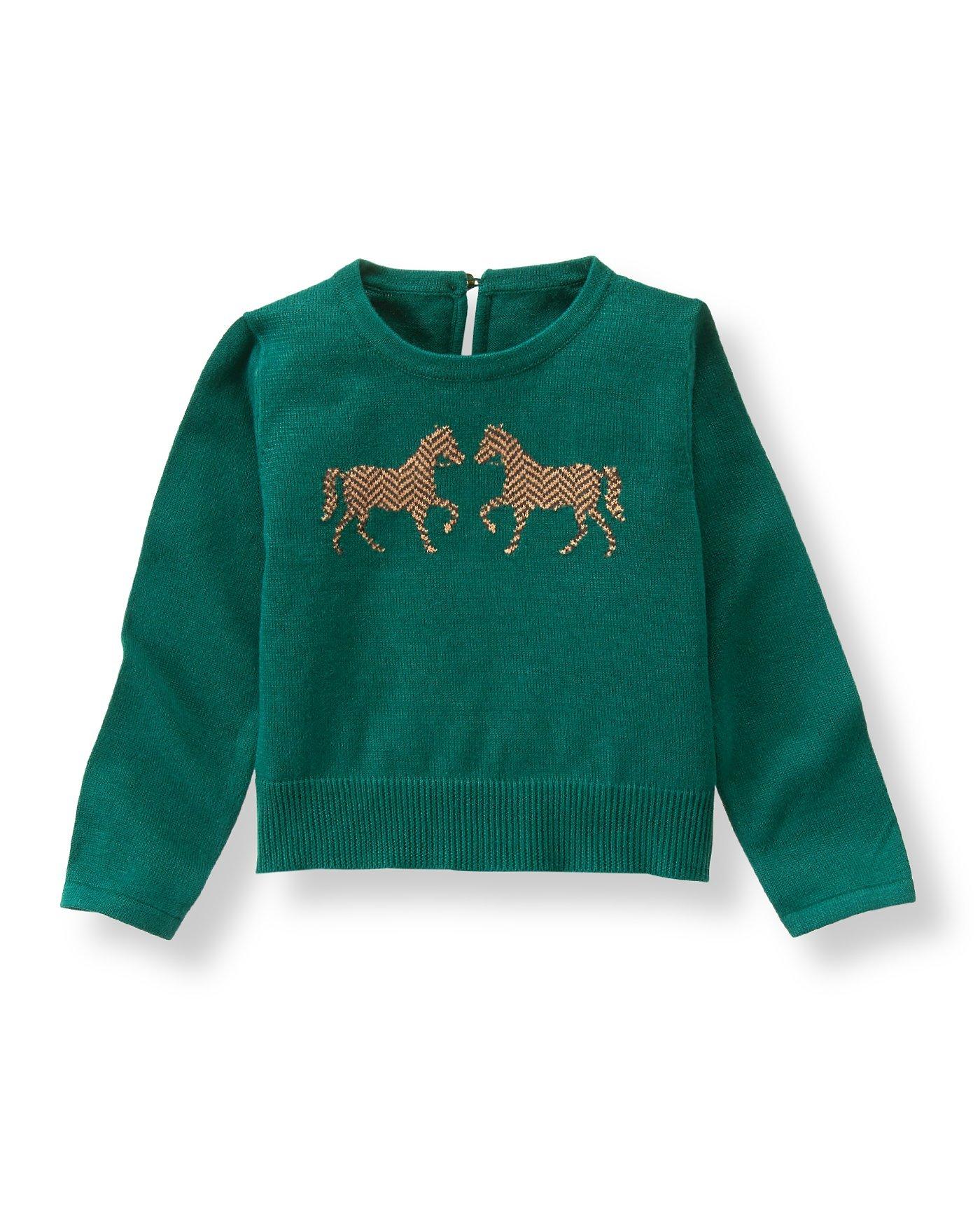 Girl Juniper Herringbone Horse Sweater by Janie and Jack