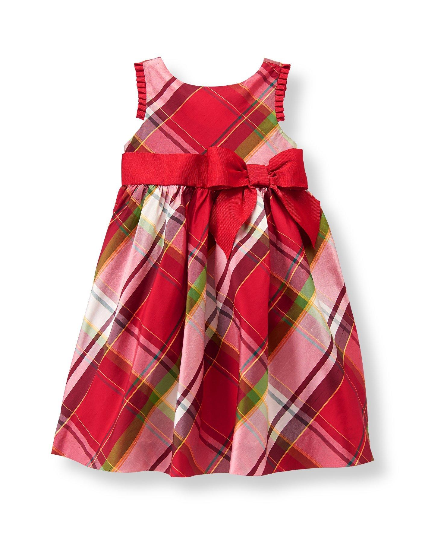 Collections Crimson Plaid Plaid Silk Dress by Janie and Jack