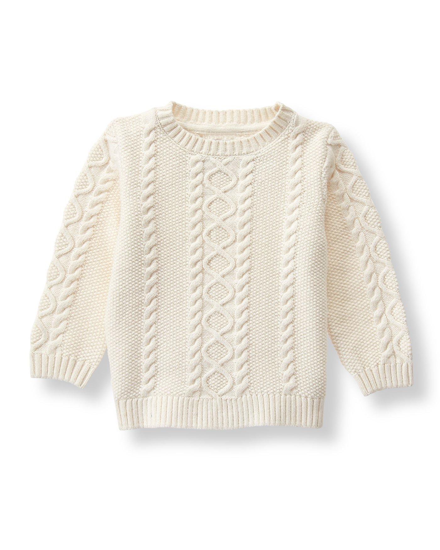 Boy Ivory Cable Sweater by Janie and Jack